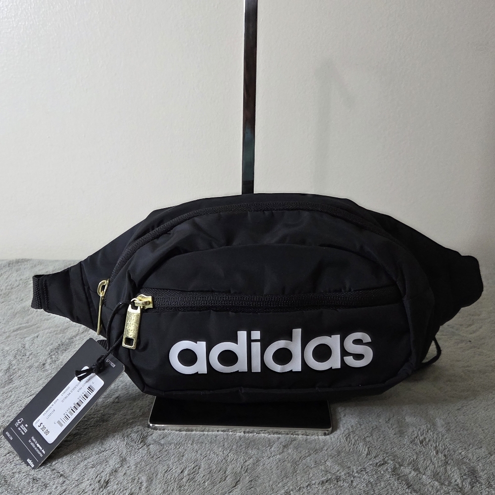 * Adidas Unisex Waist Pack Belt Workout Fitness Fannypack Crossbody Bag Black - Picture 7 of 15